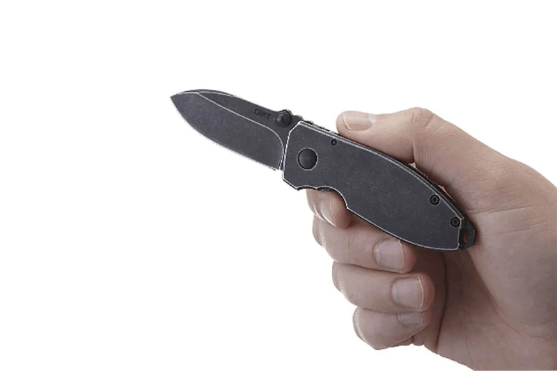 Couteau pliant CRKT SQUID 2490KS manche acier inox noir 8,8cm