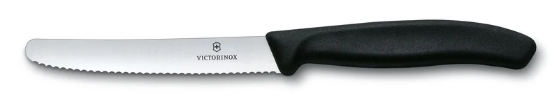 Couteau de table Victorinox Swissclassic noir lame à dents 11cm