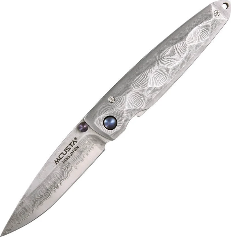 Couteau pliant MCUSTA Tsuchi MC-34D acier damas 66 couches 10cm + étui