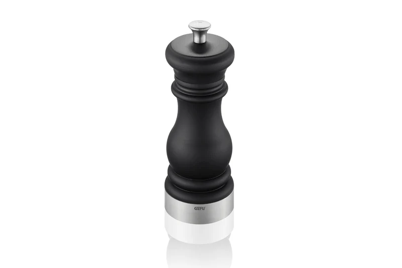 Moulin à sel ou poivre Gefu Flavio en acier inox et polymère noir 17cm