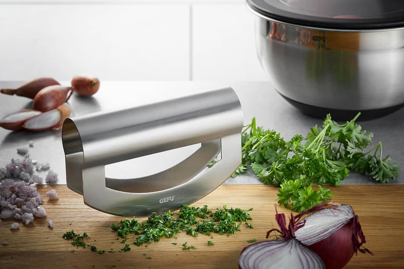 Hachoir berceuse pour légumes Gefu Viavo en acier inoxydable