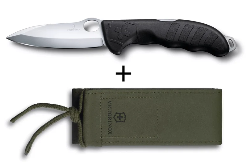 Couteau pliant Victorinox Hunter Pro M One Hand manche polyamide noir 13,6cm + étui toile kaki