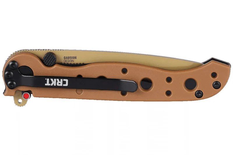 Couteau pliant CRKT M16-10DZ 1610DZ lame tanto semi-dentée manche en nylon / fibres de verre désert 10cm