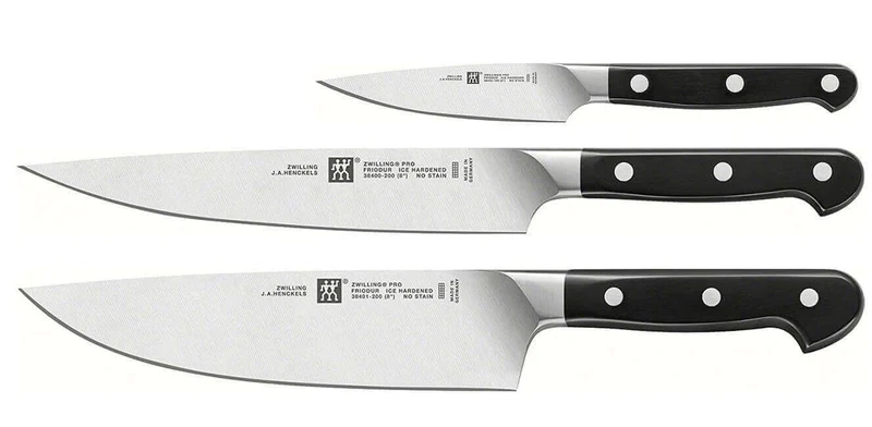 Coffret 3 couteaux de cuisine Zwilling Pro forgés - 1 office + 1 trancheur + 1 chef