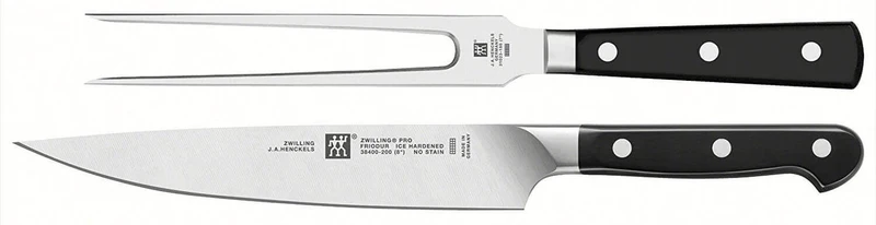 Coffret à découper Zwilling Pro forgé - 1 fourchette à viande + 1 couteau à trancher