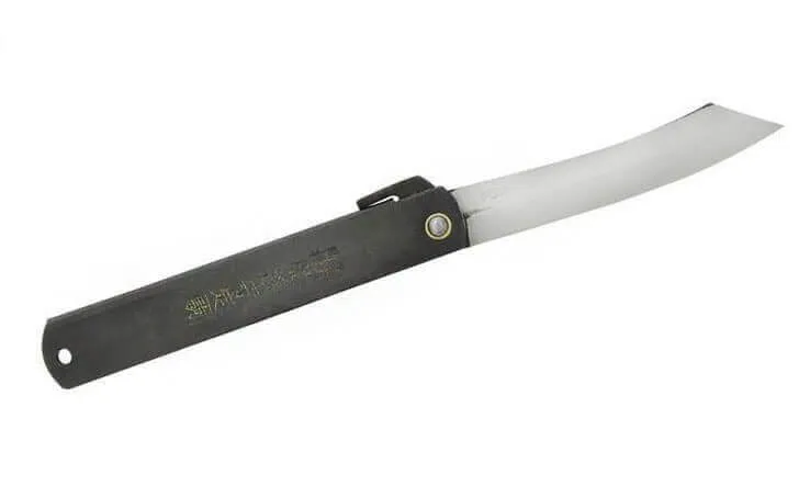 Couteau pliant Higonokami 670 acier carbone manche noir gravé 12cm en acier