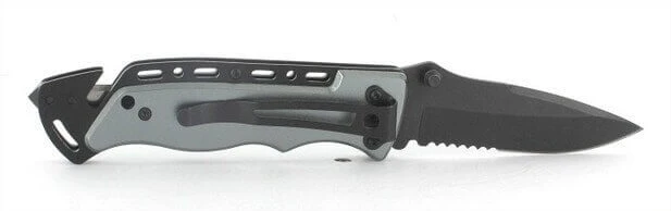 Couteau pliant de secours Herbertz 210211 à dents manche alu 12cm