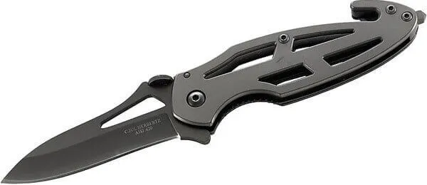 Couteau pliant de secours Herbertz 236710 manche perforé en acier 10cm