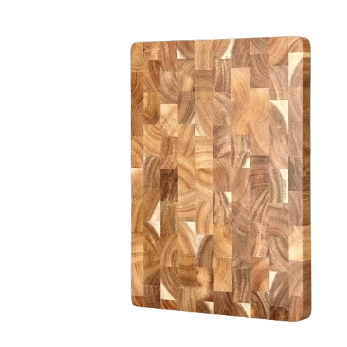 Planche à Découper en Bois d'Acacia 40 × 28,5 cm – Jonction Seamless, End Grain, Pieds Antidérapants