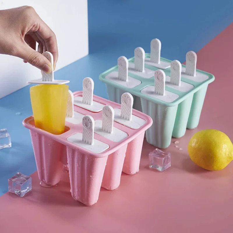 6 Moules à Glace en Silicone avec Poignée
