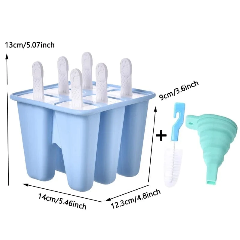 6 Moules à Glace en Silicone avec Poignée
