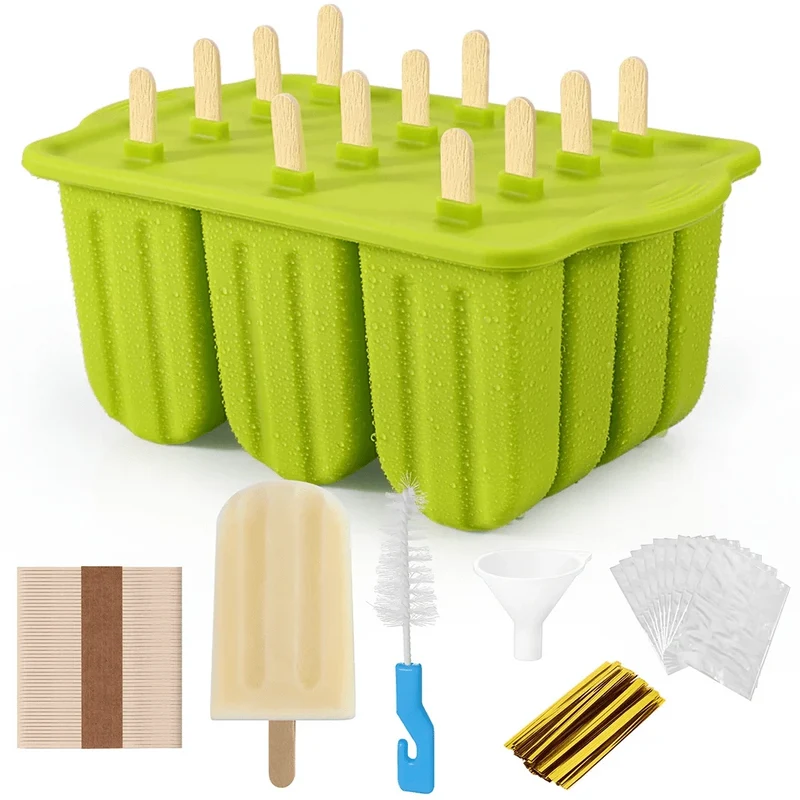 Moule à glace en silicone avec bâtonnets en bois