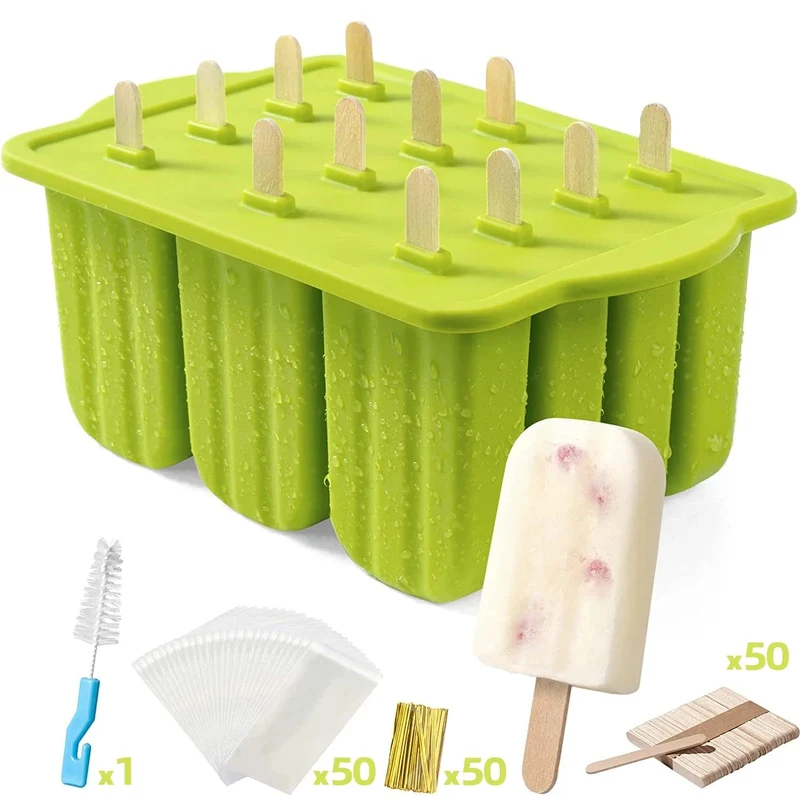 Moule à glace en silicone avec bâtonnets en bois