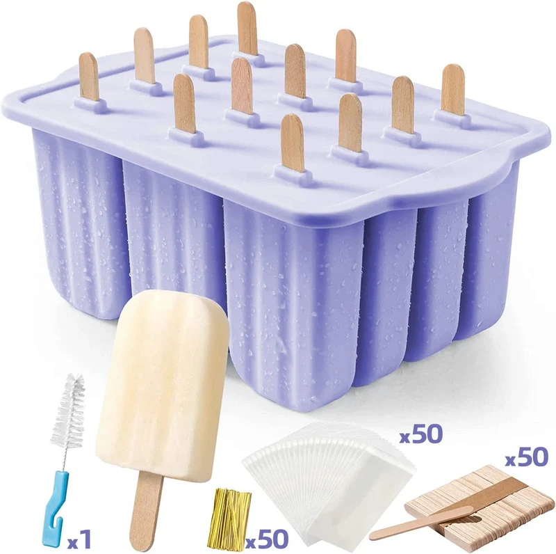 Moule à glace en silicone avec bâtonnets en bois