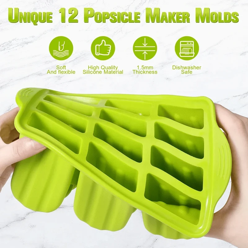 Moule à glace en silicone avec bâtonnets en bois