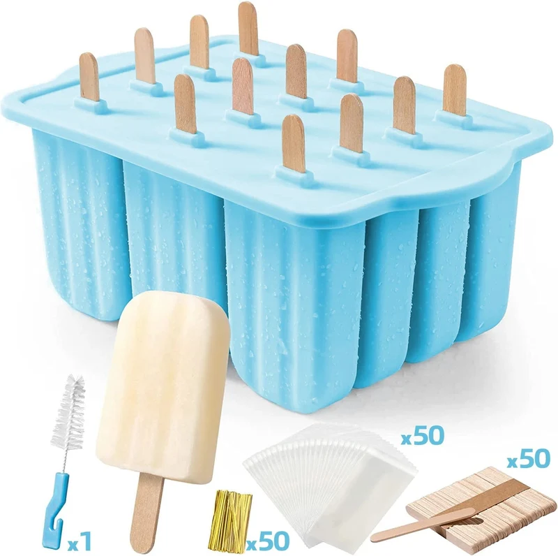 Moule à glace en silicone avec bâtonnets en bois