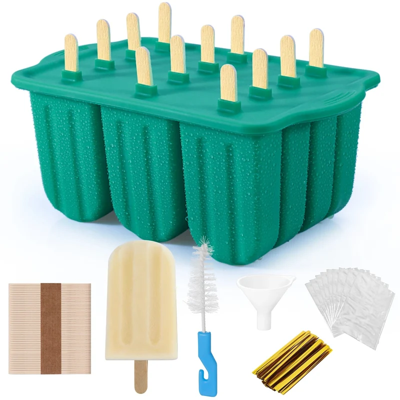 Moule à glace en silicone avec bâtonnets en bois