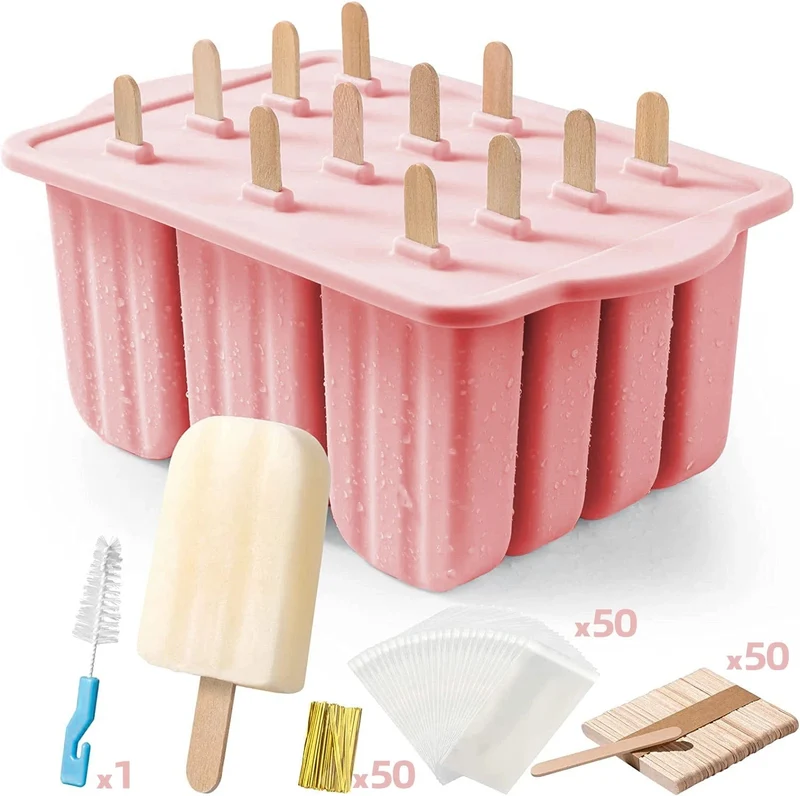 Moule à glace en silicone avec bâtonnets en bois