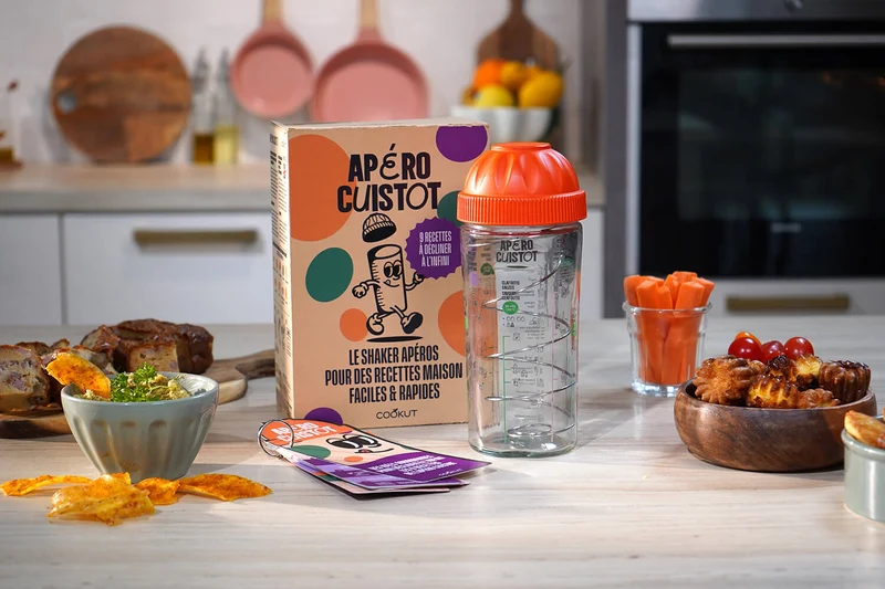 Coffret cadeau Cookut Apéro Cuisto - Shaker pour 9 préparations salées