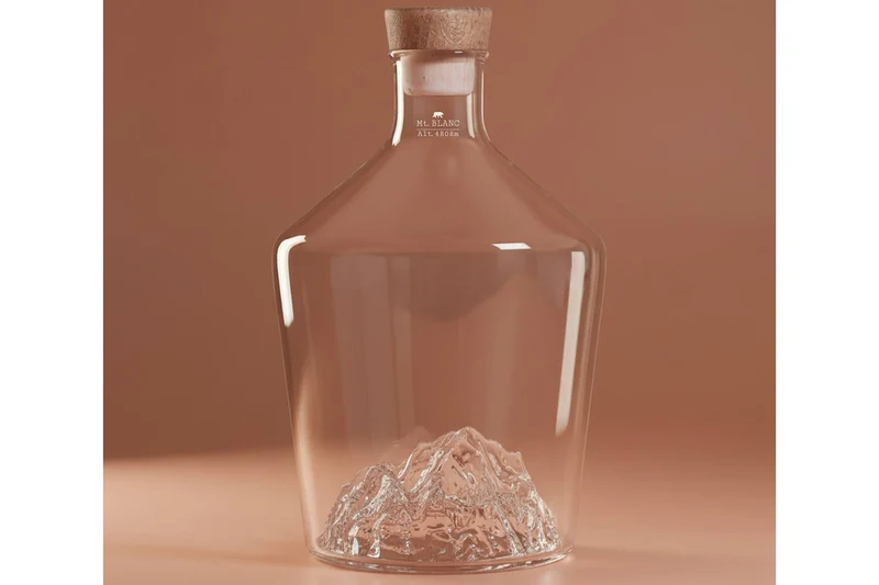 Carafe à spiritueux Alaskan Maker Topographic Mont Blanc en verre cristallin