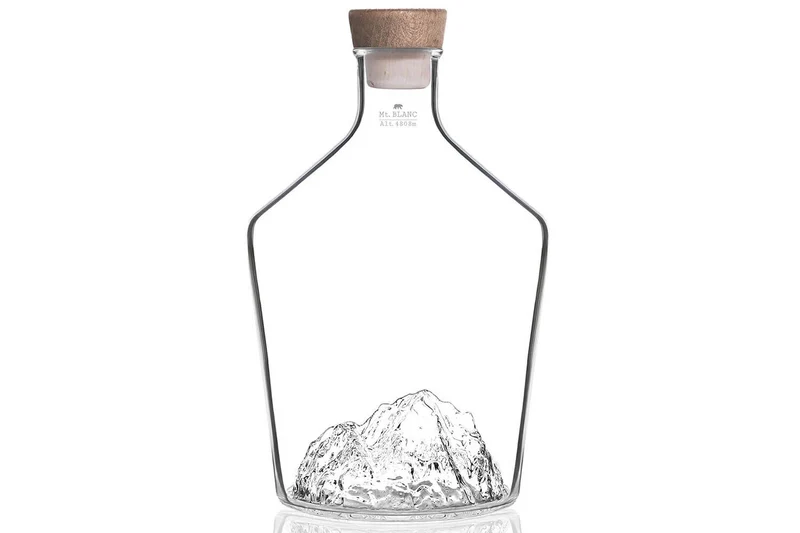 Carafe à spiritueux Alaskan Maker Topographic Mont Blanc en verre cristallin