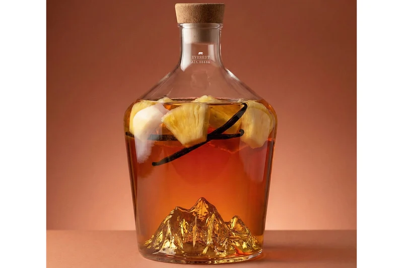 Carafe à spiritueux Alaskan Maker Topographic Mont Everest en verre cristallin