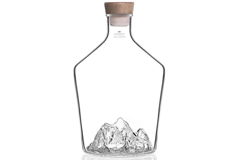 Carafe à spiritueux Alaskan Maker Topographic Mont Everest en verre cristallin