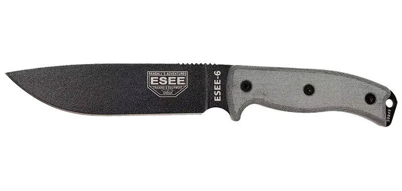Couteau ESEE-6 Lame Noire Manche Gris
