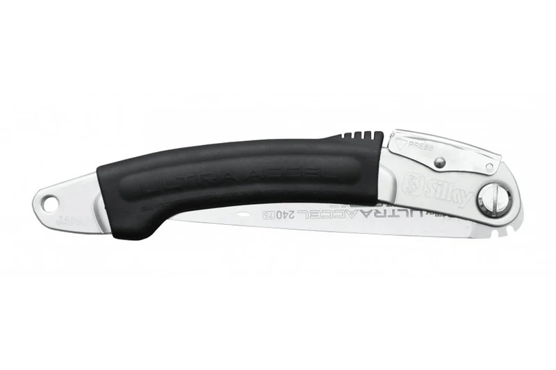 Scie pliante d'élagage Silky Ultra Accel SY444_24 lame droite manche caoutchouc noir 29cm