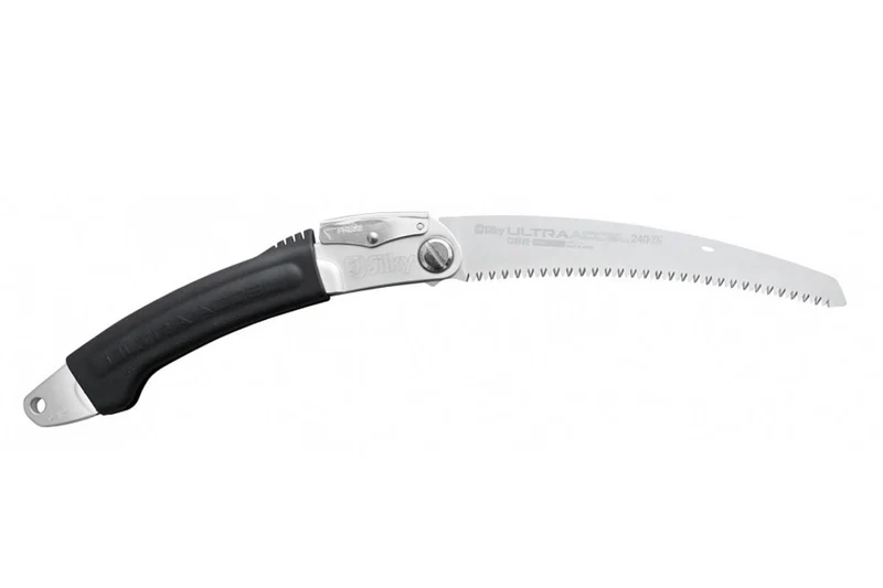 Scie pliante d'élagage Silky Curve Ultra Accel 446-24 lame courbée manche caoutchouc noir 29cm