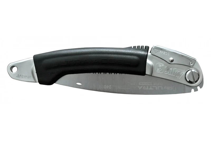Scie pliante d'élagage Silky Curve Ultra Accel 446-24 lame courbée manche caoutchouc noir 29cm