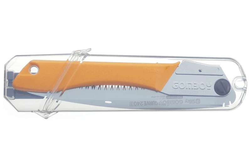 Scie pliante d'élagage Silky Gomboy 717-24 lame courbée manche caoutchouc orange 27cm