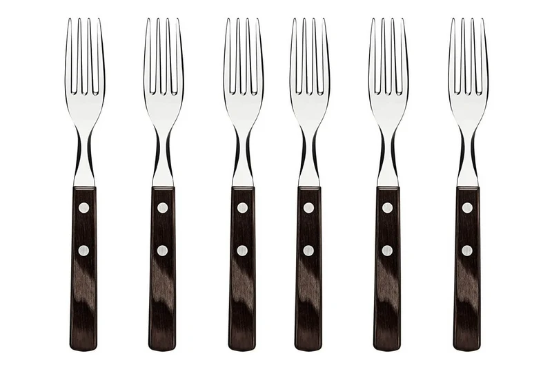 Ménagère 24 couverts de table Tramontina en inox et bois marron