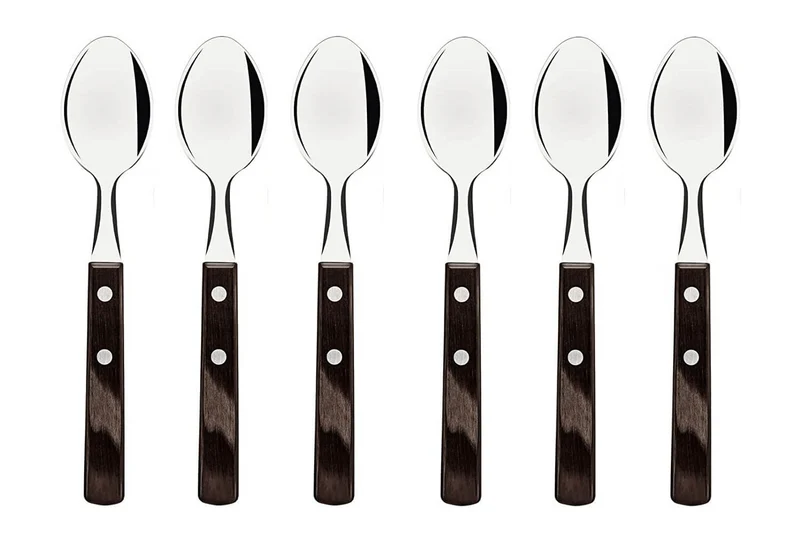 Ménagère 24 couverts de table Tramontina en inox et bois marron