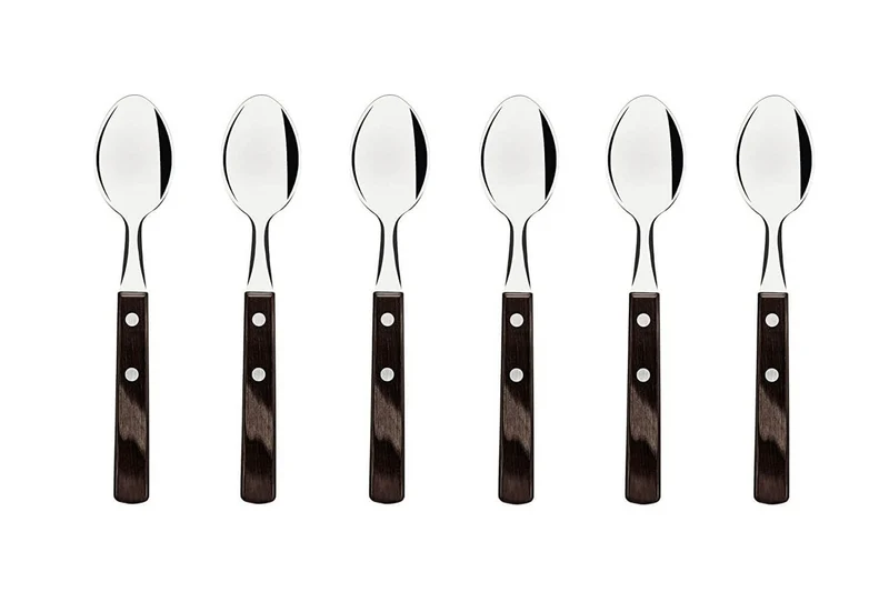 Ménagère 24 couverts de table Tramontina en inox et bois marron