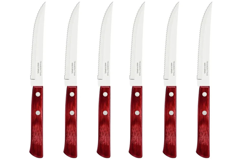 Ménagère 24 couverts de table Tramontina en inox et bois rouge