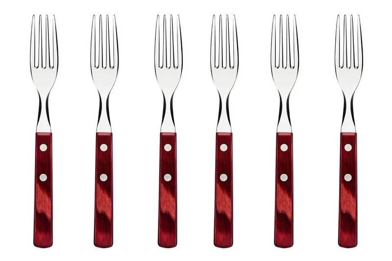 Ménagère 24 couverts de table Tramontina en inox et bois rouge