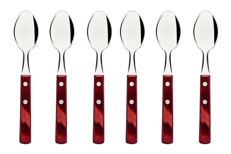 Ménagère 24 couverts de table Tramontina en inox et bois rouge