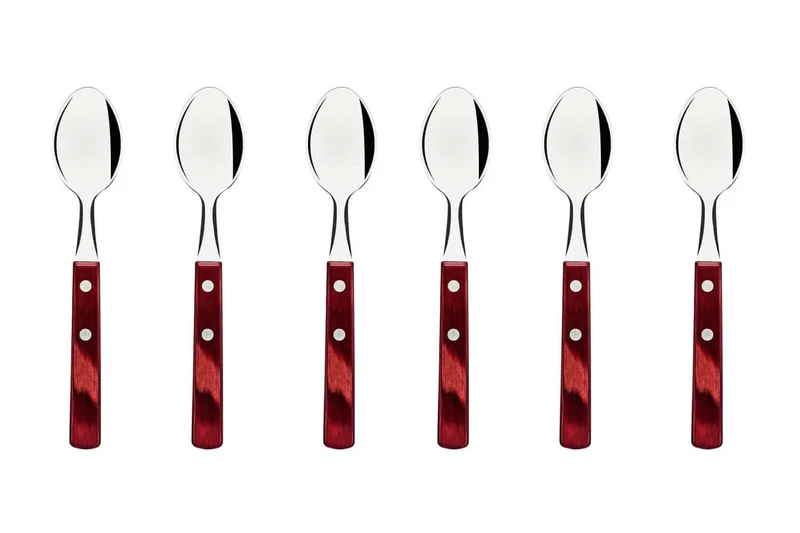 Ménagère 24 couverts de table Tramontina en inox et bois rouge