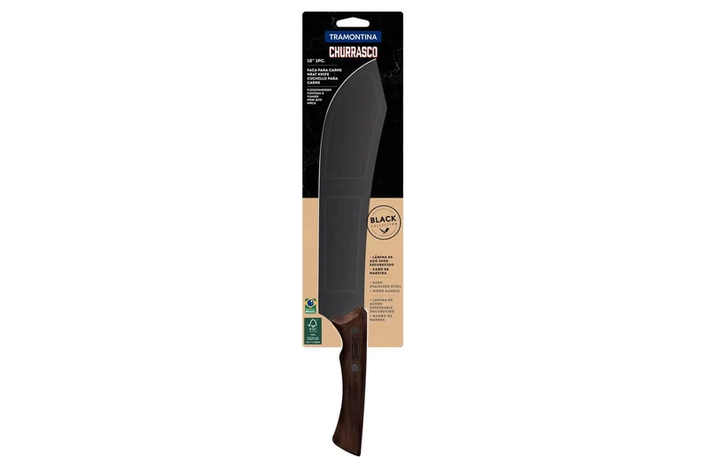 Couteau à viande Tramontina Churrasco lame noire style dao