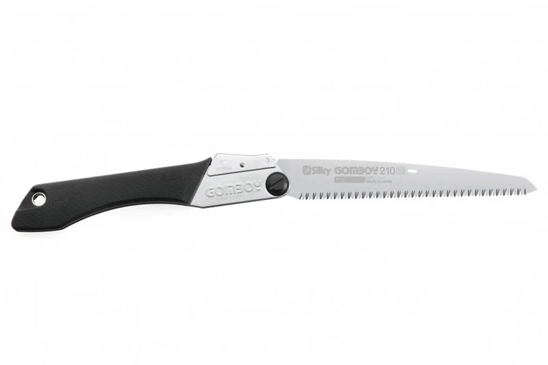 Scie pliante d'élagage Silky Gomboy 121-21 lame droite manche caoutchouc noir 23,3cm