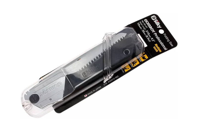 Scie pliante d'élagage Silky Gomboy 121-21 lame droite manche caoutchouc noir 23,3cm