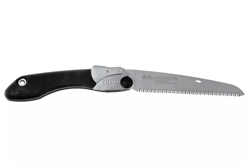 Scie pliante d'élagage Silky Pocketboy 340-17 lame droite manche caoutchouc noir 20cm