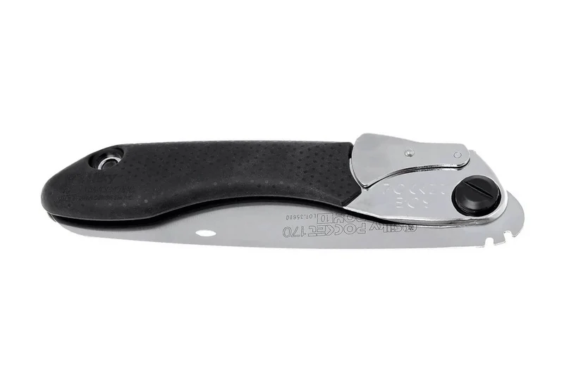 Scie pliante d'élagage Silky Pocketboy 340-17 lame droite manche caoutchouc noir 20cm