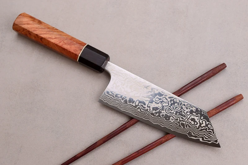 Couteau ko-bunka 13,5cm japonais artisanal Masashi Yamamoto SLD damas