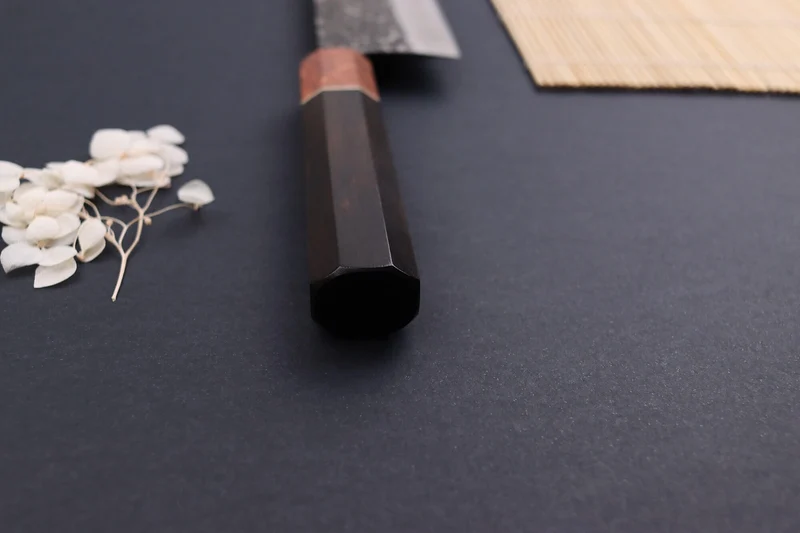 Couteau nakiri 16,5cm japonais artisanal Masashi Yamamoto SLD Kuro damas