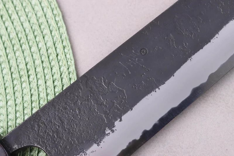 Couteau kiritsuke 24cm japonais artisanal Masashi Yamamoto BS1 Black Nashiji