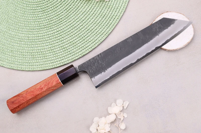 Couteau kiritsuke 21cm japonais artisanal Masashi Yamamoto BS1 Black Nashiji