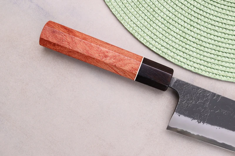 Couteau kiritsuke 21cm japonais artisanal Masashi Yamamoto BS1 Black Nashiji