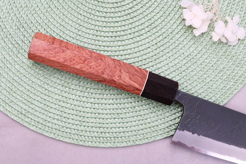 Couteau gyuto 24cm japonais artisanal Masashi Yamamoto BS1 Black Nashiji